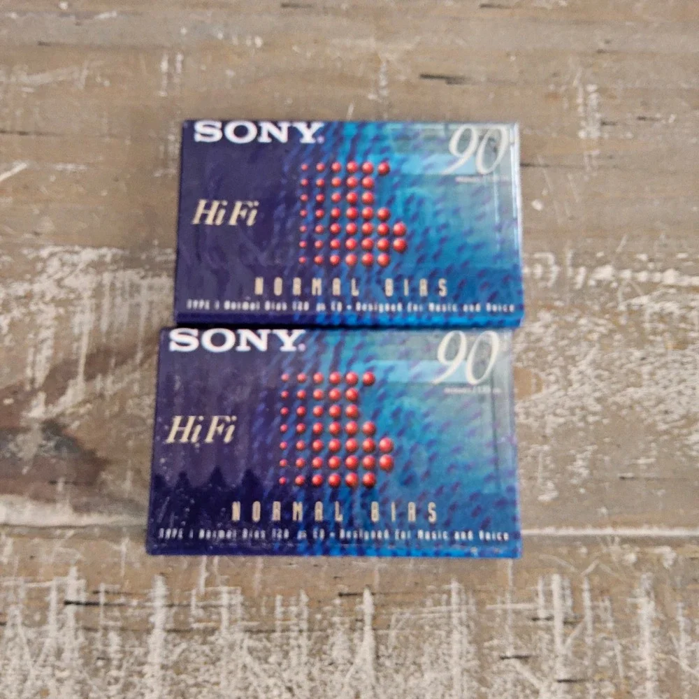 Sony‎ HiFi 90 Normal Bias Type I Blank Cassette Tapes Lot of 2 Sealed VTG